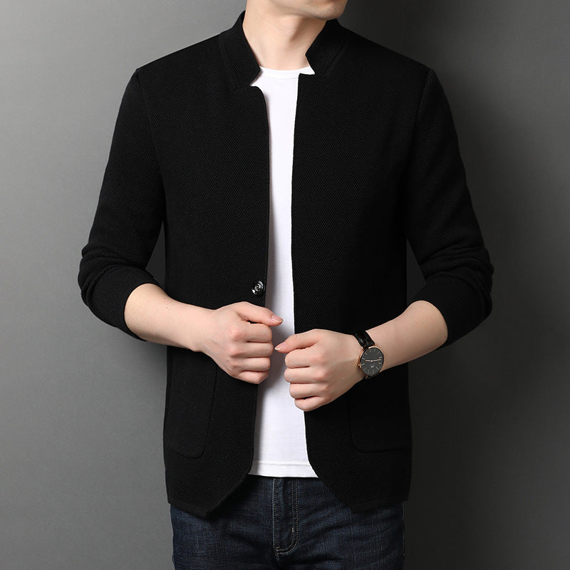 Stand Collar Knit Cardigan