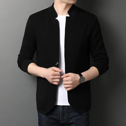 Stand Collar Knit Cardigan