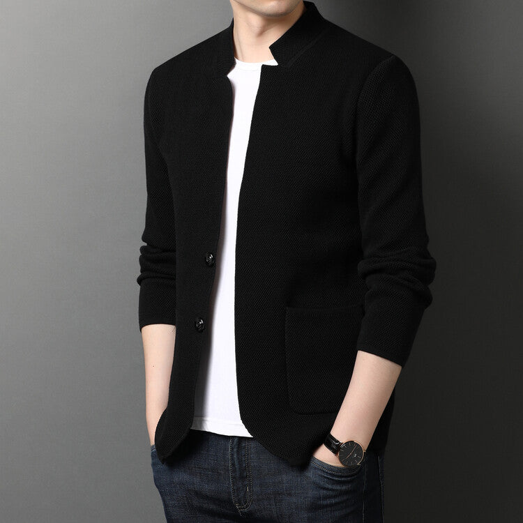 Stand Collar Knit Cardigan