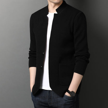Stand Collar Knit Cardigan