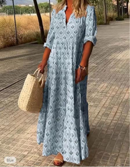 Stand Collar Large Size Fashion Loose Dress