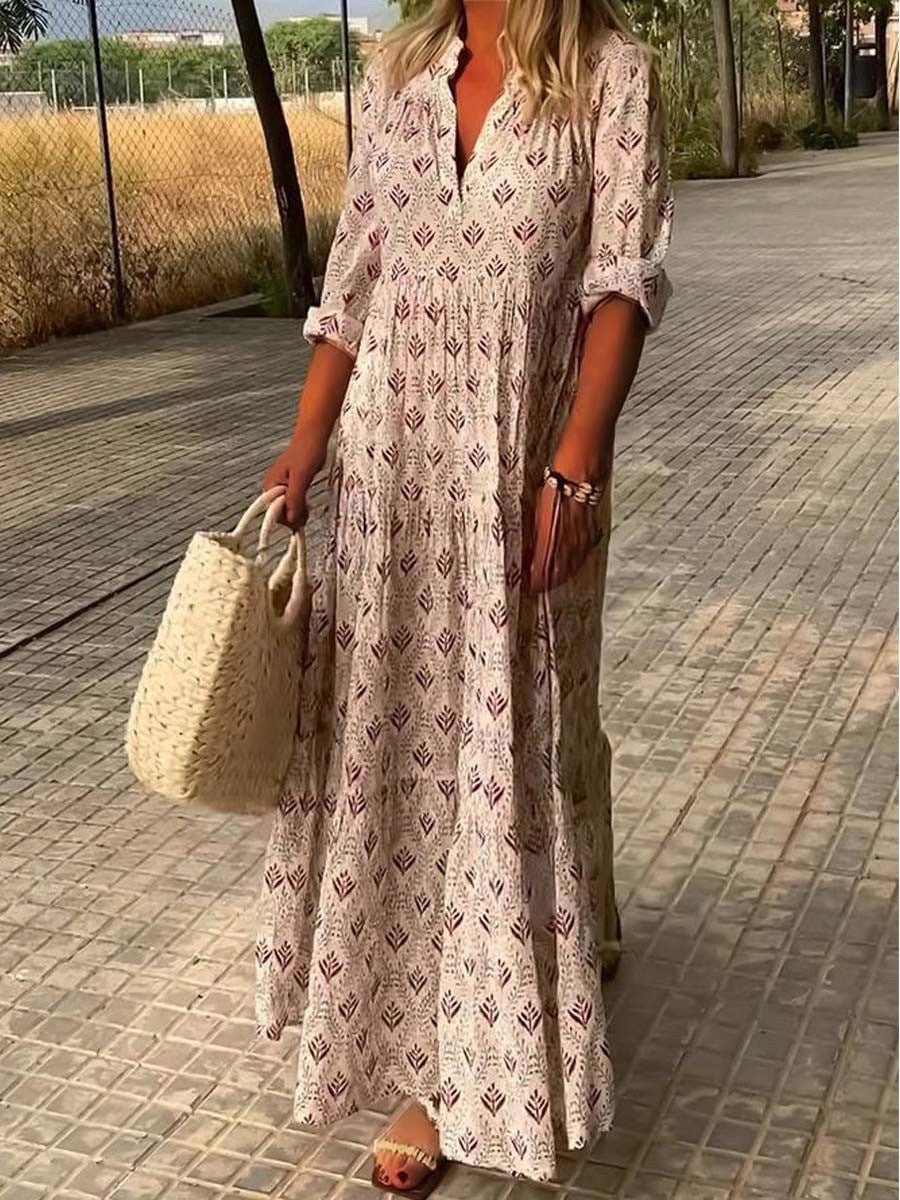 Stand Collar Large Size Fashion Loose Dress
