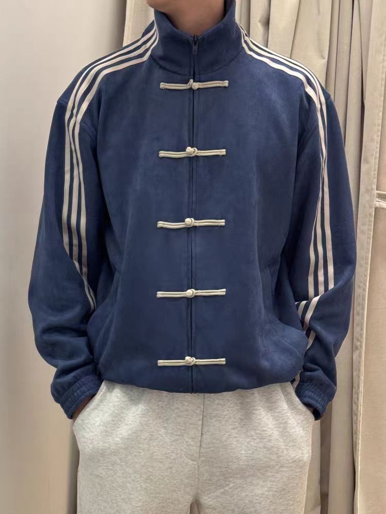 Stand Collar Suede Jacket
