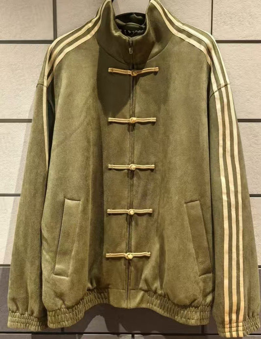 Stand Collar Suede Jacket