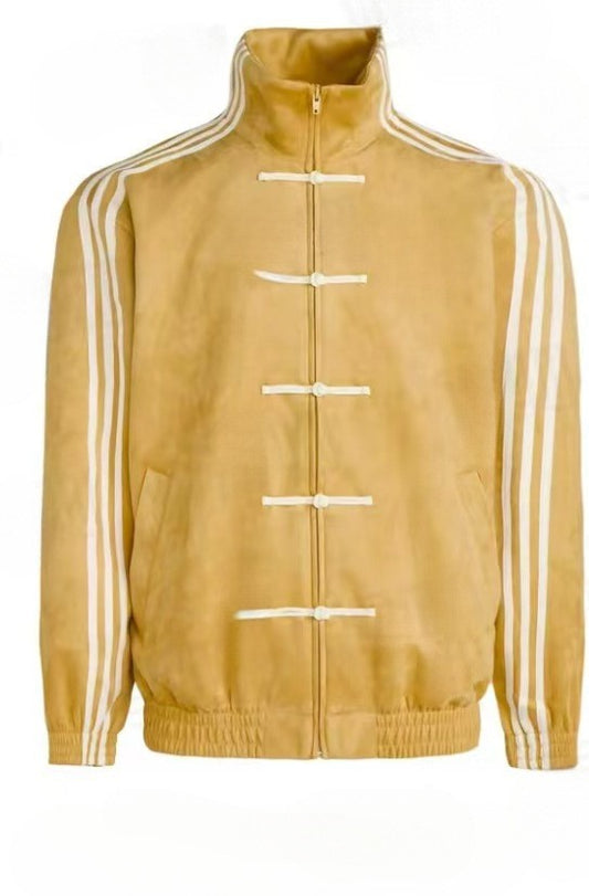 Stand Collar Suede Jacket