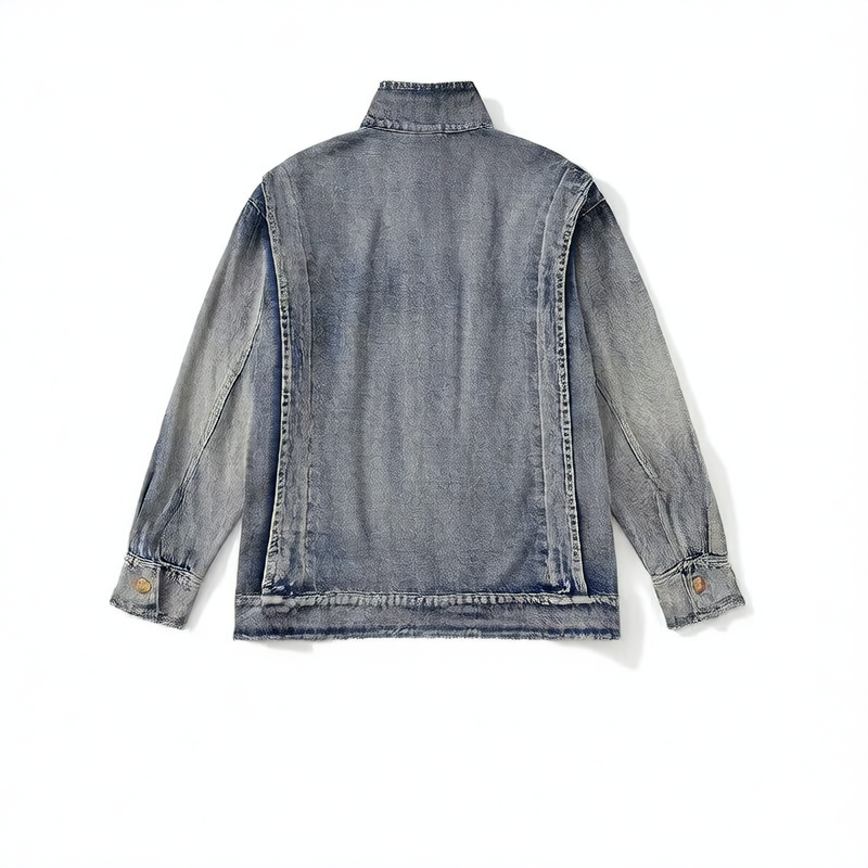Stand-up Collar Denim Jacket