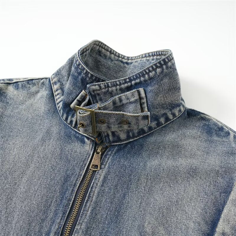 Stand-up Collar Denim Jacket