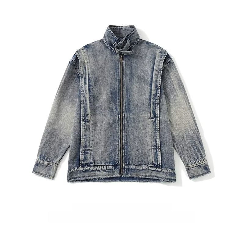 Stand-up Collar Denim Jacket