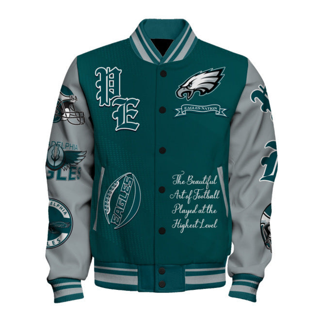 Standing collar baseball jacket