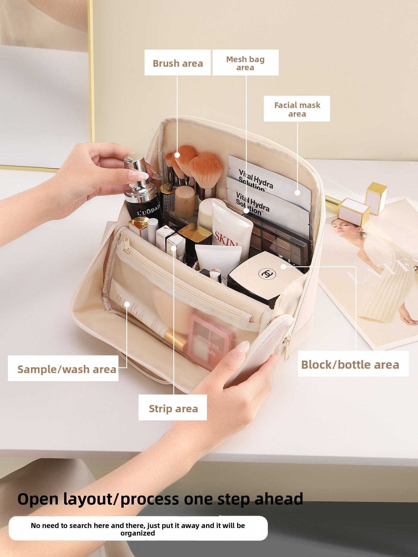 Standing Makeup Bag