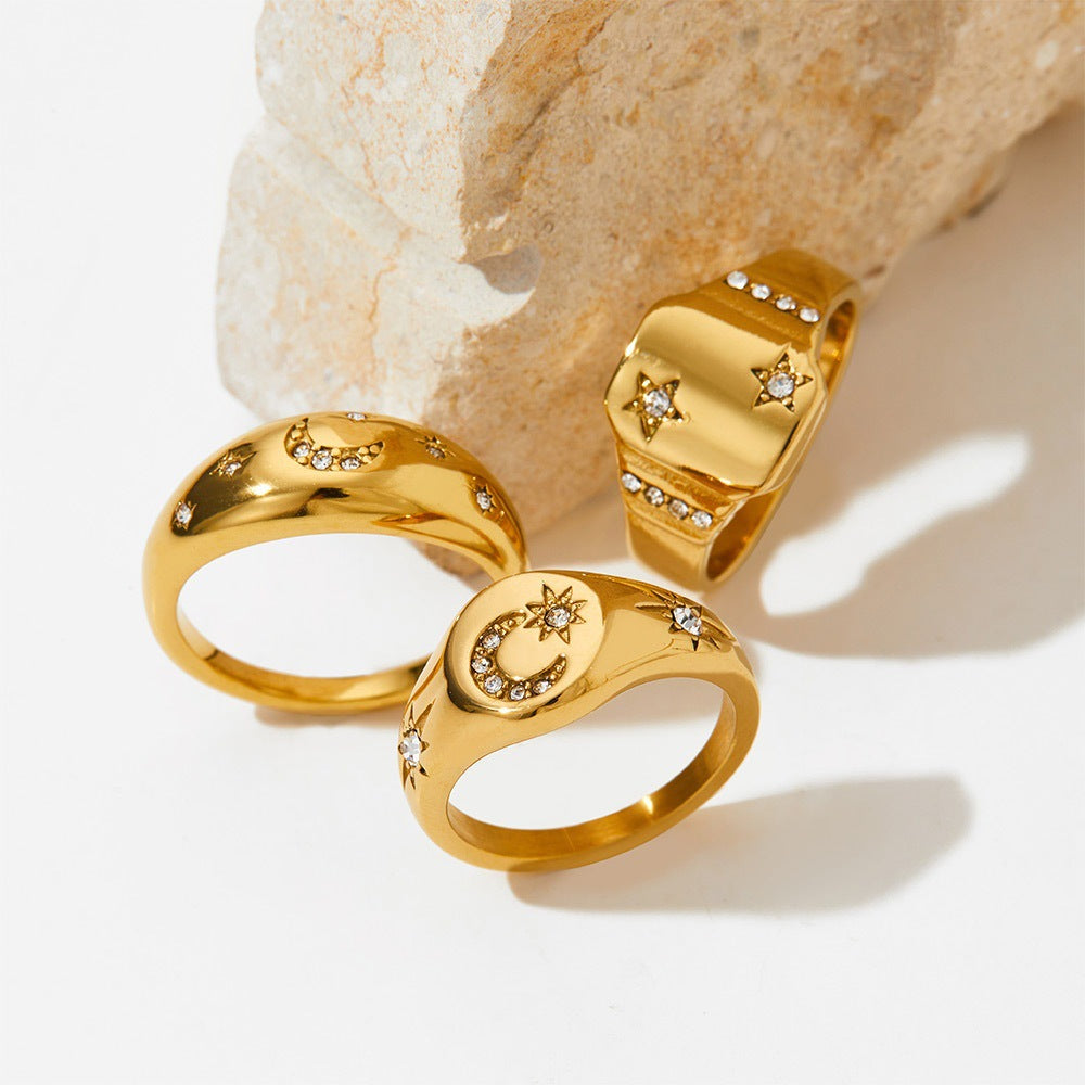 Star and Moon Ring