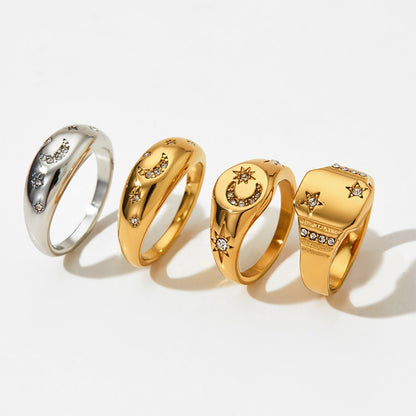 Star and Moon Ring