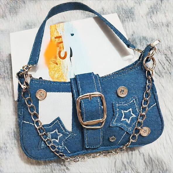 Star Denim Underarm Bag