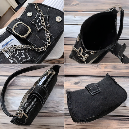 Star Denim Underarm Bag