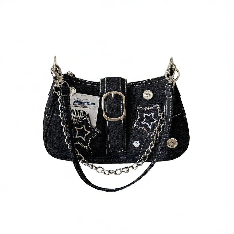 Star Denim Underarm Bag