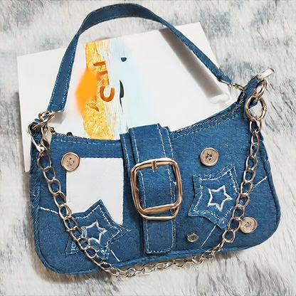 Star Denim Underarm Bag