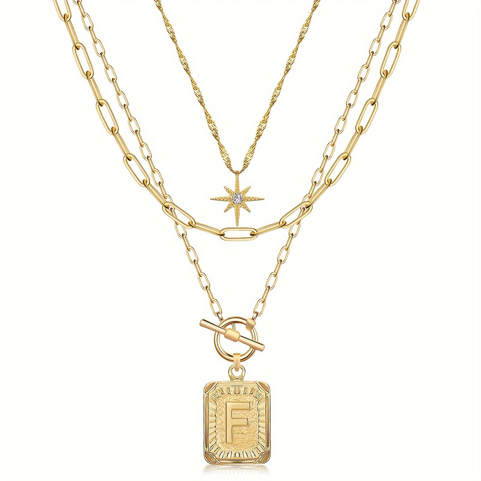 Star, moon, and letter necklace
