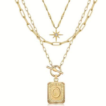 Star, moon, and letter necklace