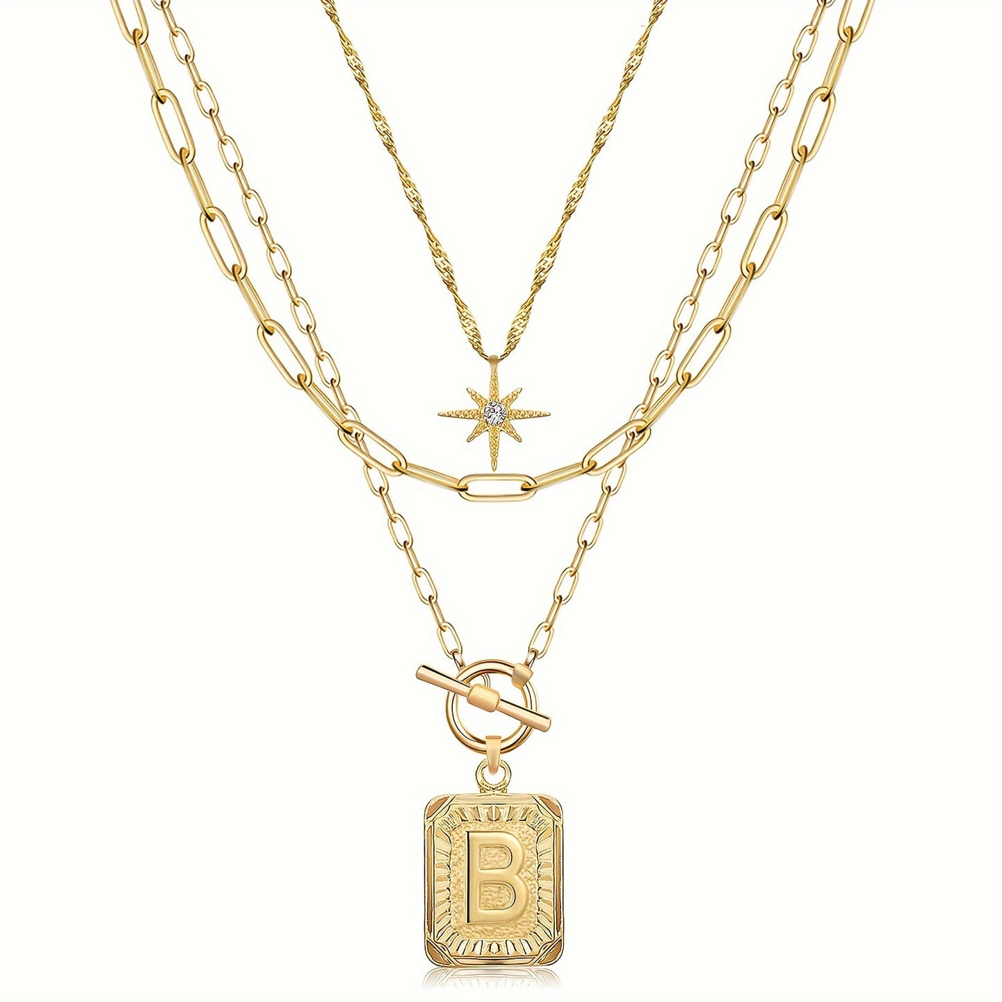 Star, moon, and letter necklace