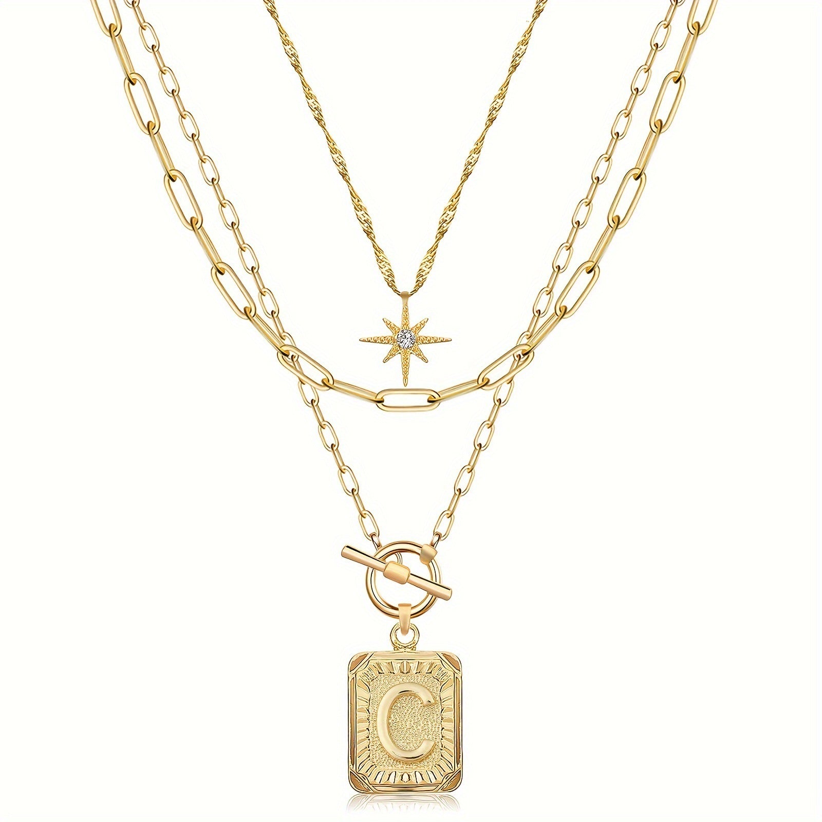 Star, moon, and letter necklace