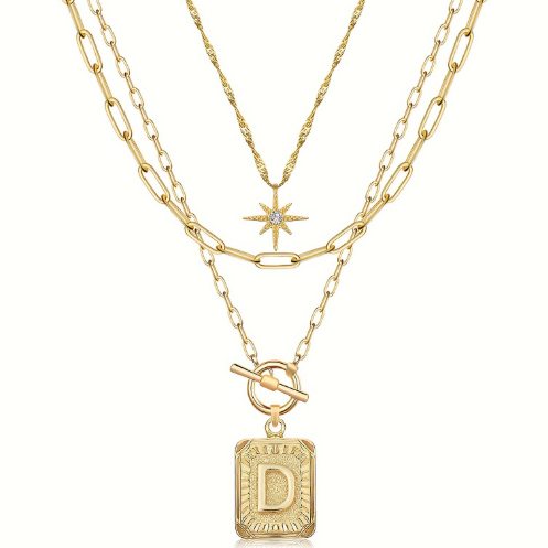 Star, moon, and letter necklace