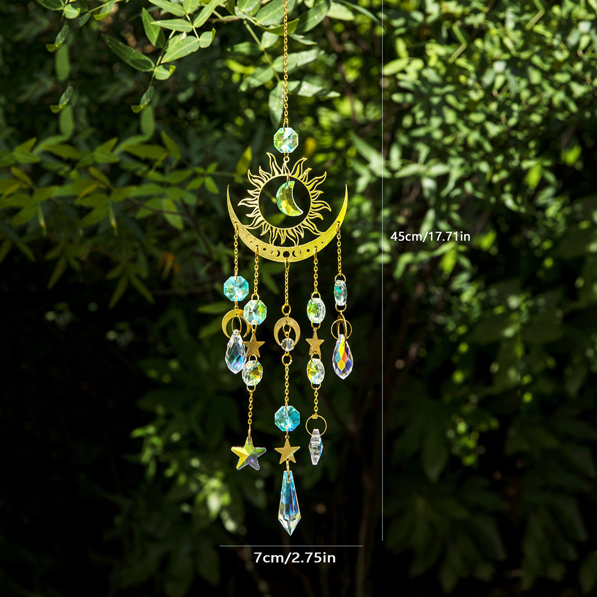Star Moon Crystal Wind Chime Sun Catcher