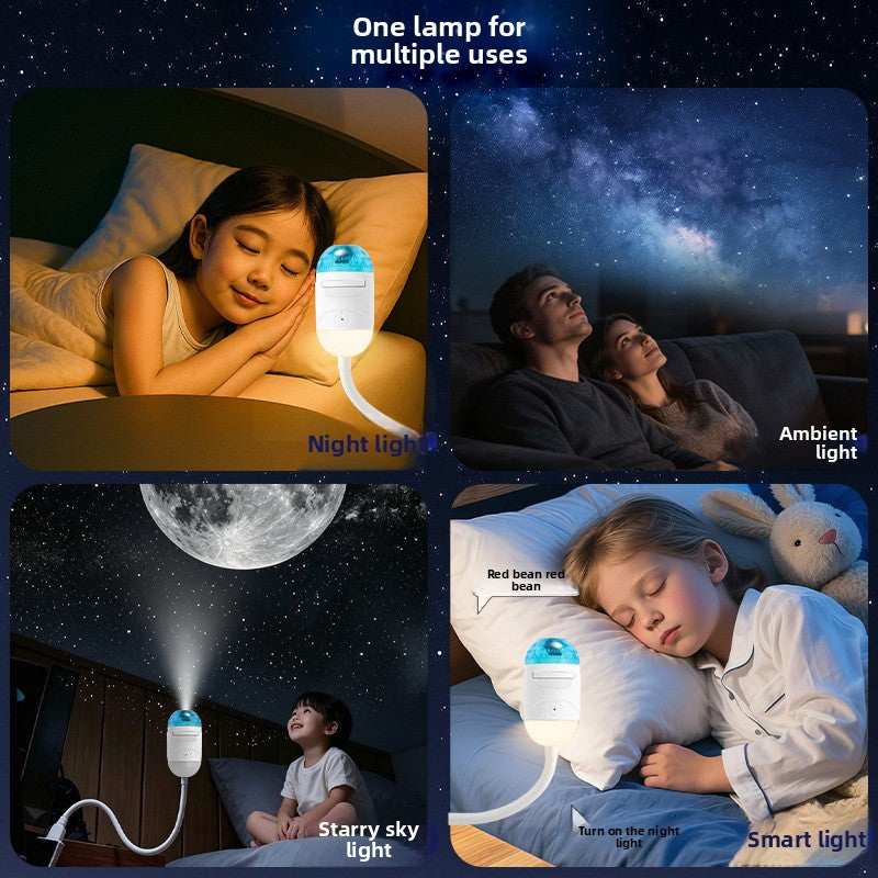 Star Projection USB Night Light with Customizable Discs