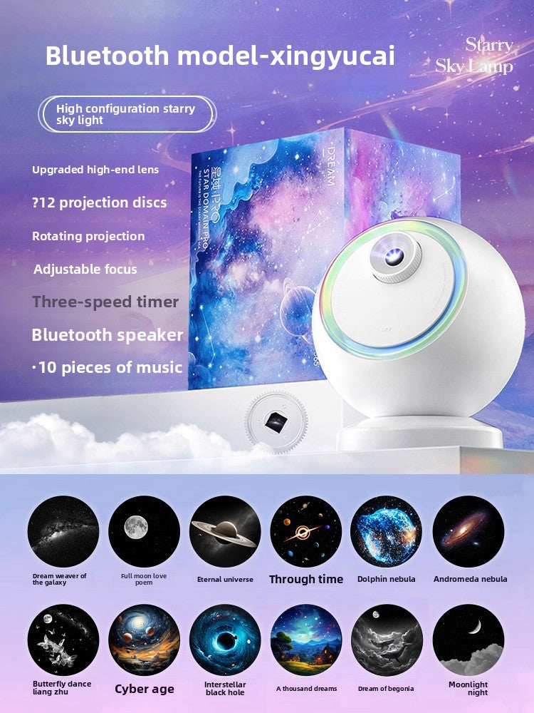Star Projector Lamp with Bluetooth and Rotation