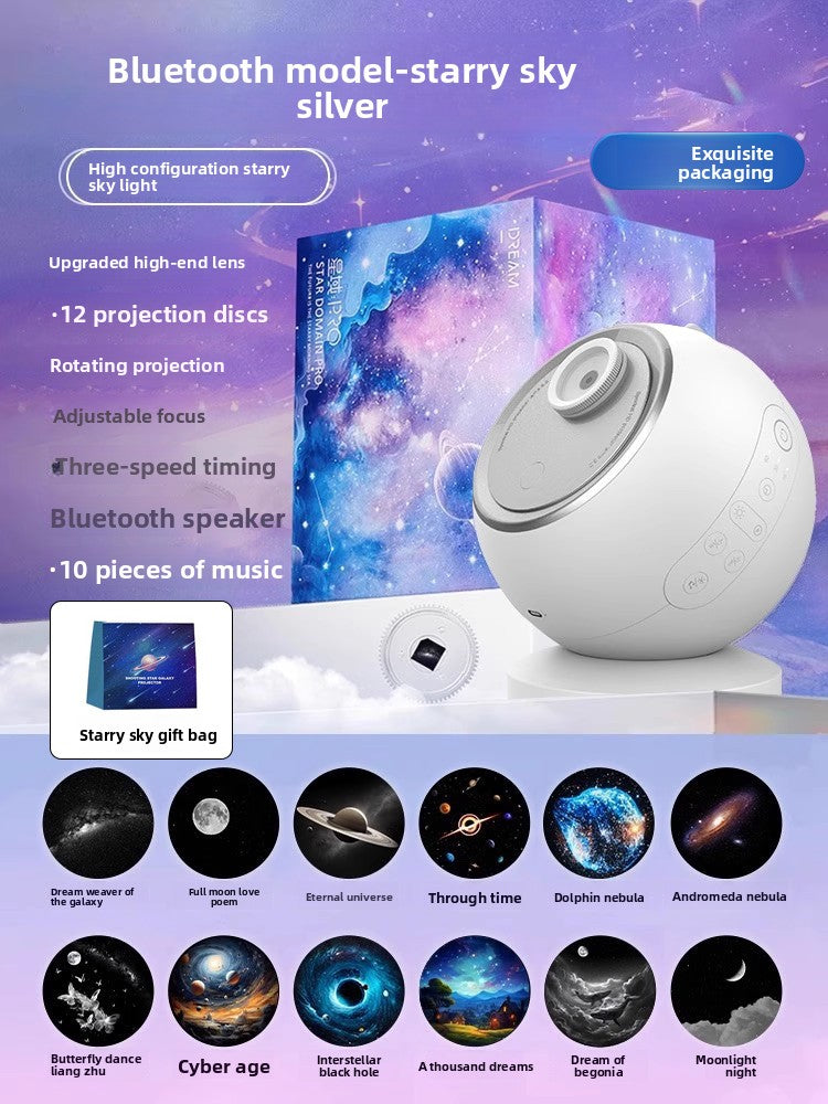 Star Projector Lamp with Bluetooth and Rotation