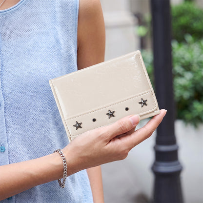 Star Rivet PU Leather Tri-Fold Wallet