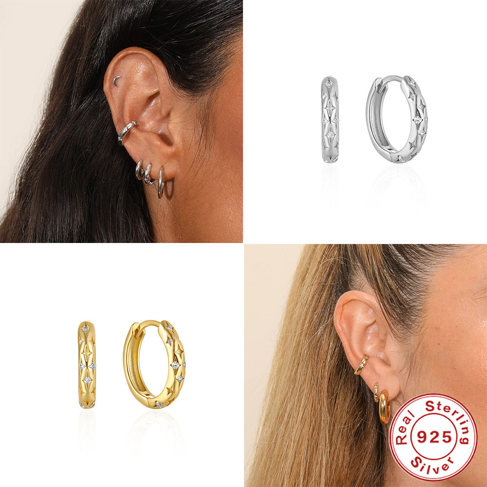 Star-shaped ear ring ear hook