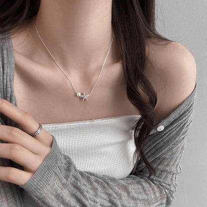 Starfish pearl necklace