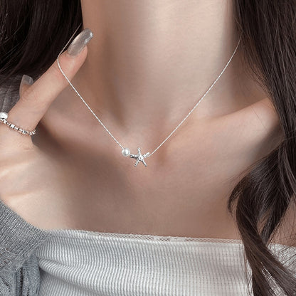 Starfish pearl necklace
