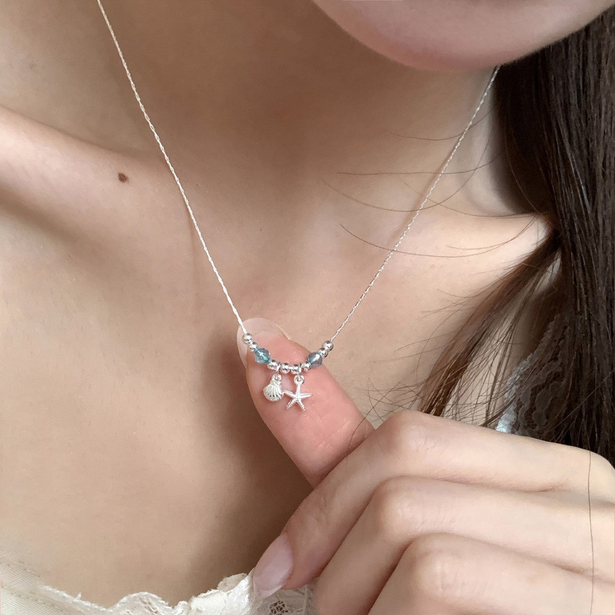 Starfish pearl necklace