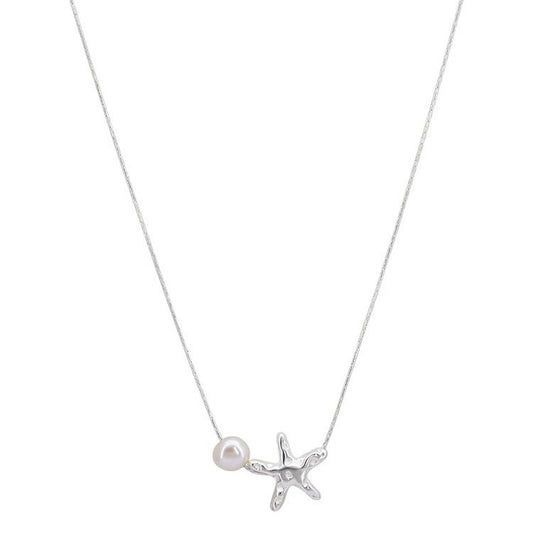 Starfish Pearl Necklace Women Elegant Clavicle Chain