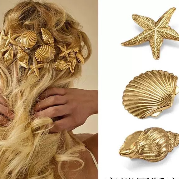 Starfish Shell Hair Clips
