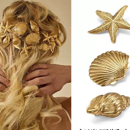 Starfish Shell Hair Clips
