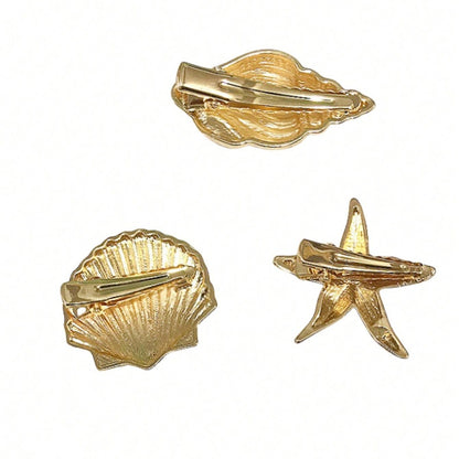 Starfish Shell Hair Clips