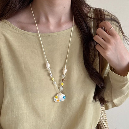 Starfish shell pearl necklace