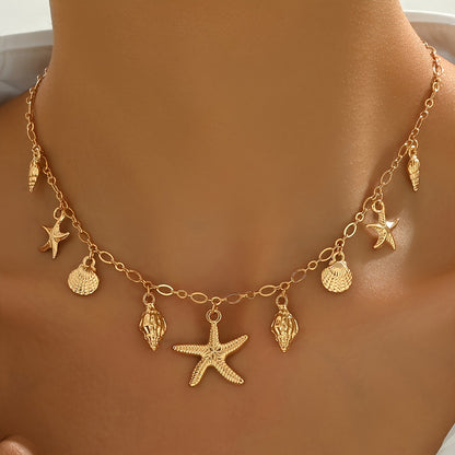 Starfish Shell Pendant Necklace