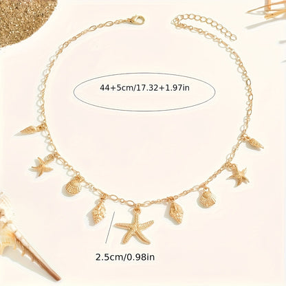 Starfish Shell Pendant Necklace