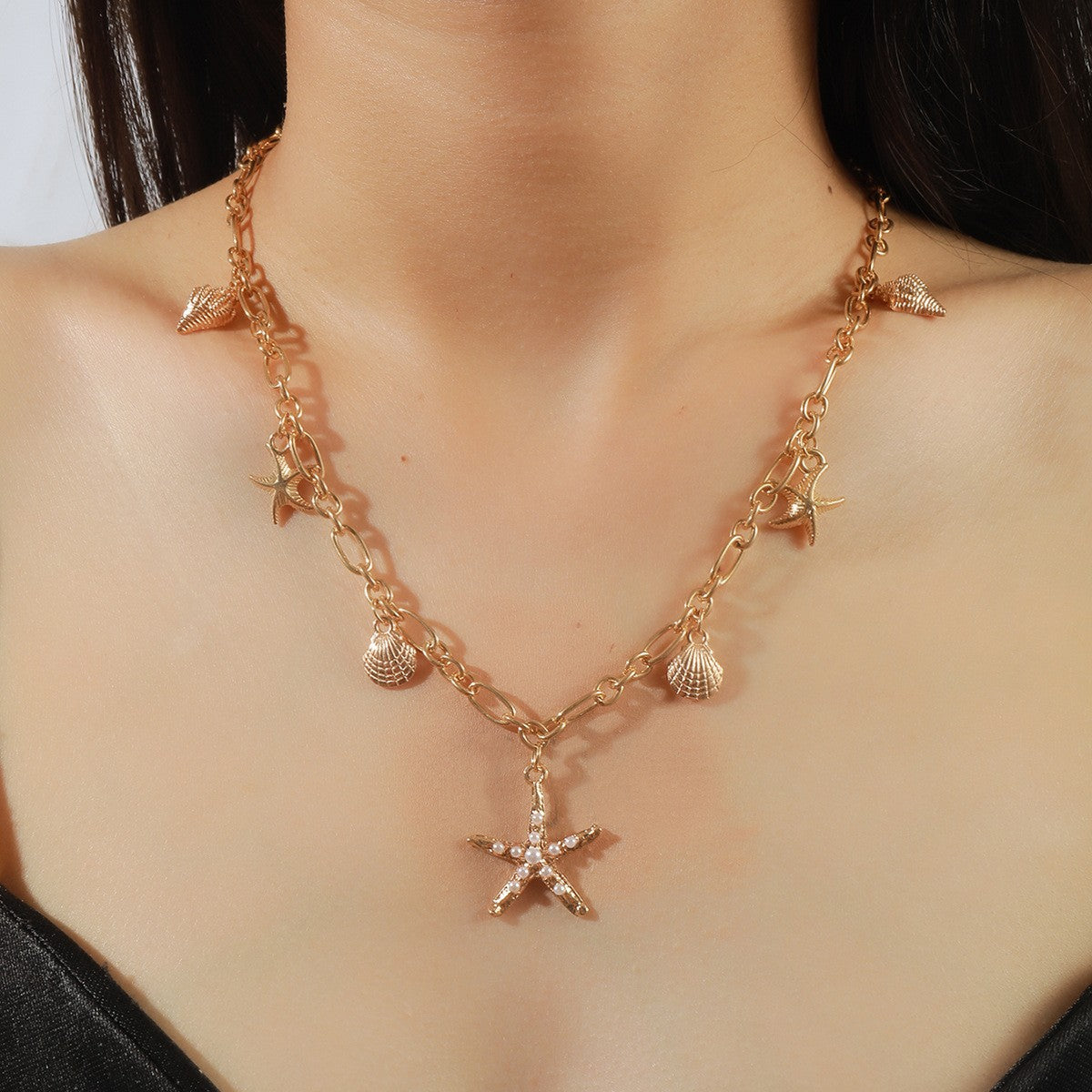 Starfish Shell Pendant Necklace