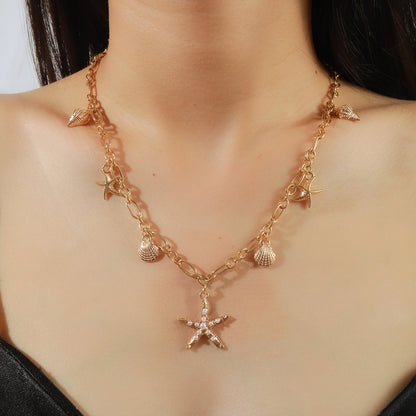 Starfish Shell Pendant Necklace