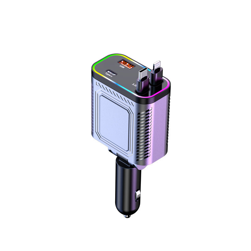 Starry Sky Car Charger 120W Retractable USB Fast Charger