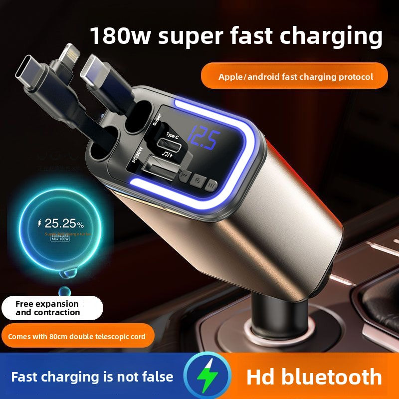 Starry Sky Car Charger 120W with Retractable Cable