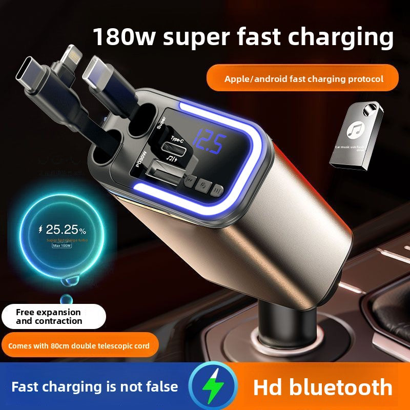 Starry Sky Car Charger 120W with Retractable Cable