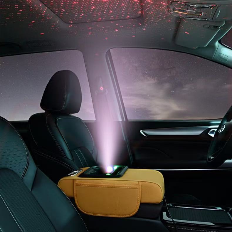 Starry-sky ceiling car armrest box pad