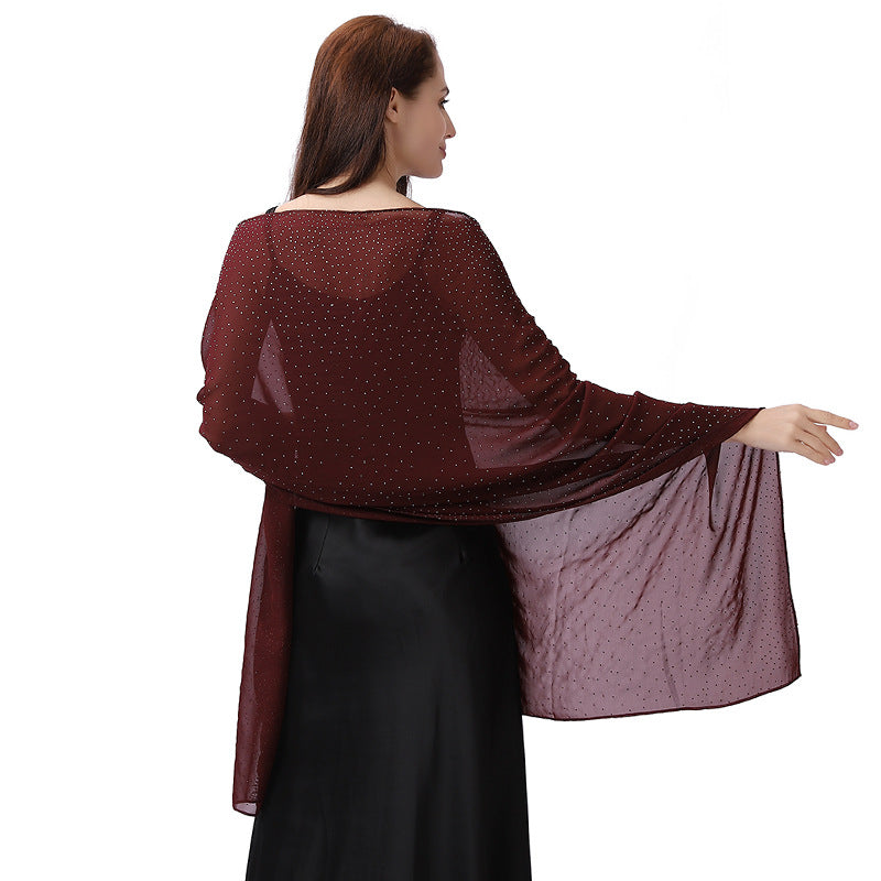 Starry sky rhinestone shawl