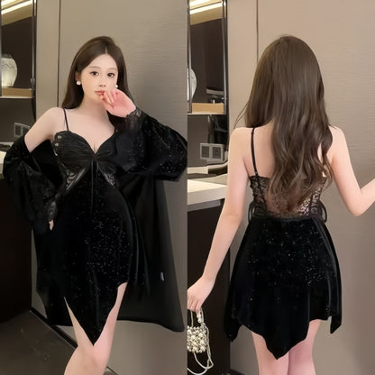 Starry Sky Shimmering Velvet Pajamas
