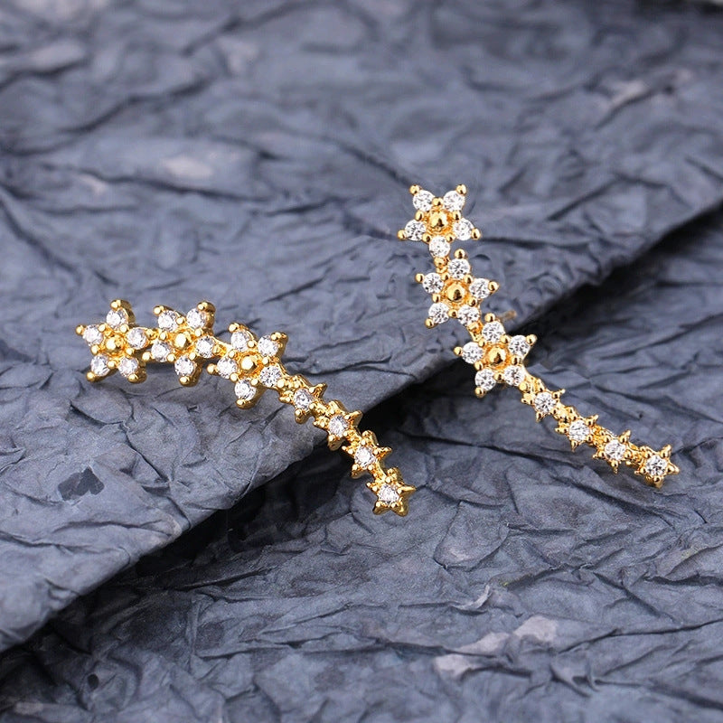 Starry Sky studded with diamonds stud earrings